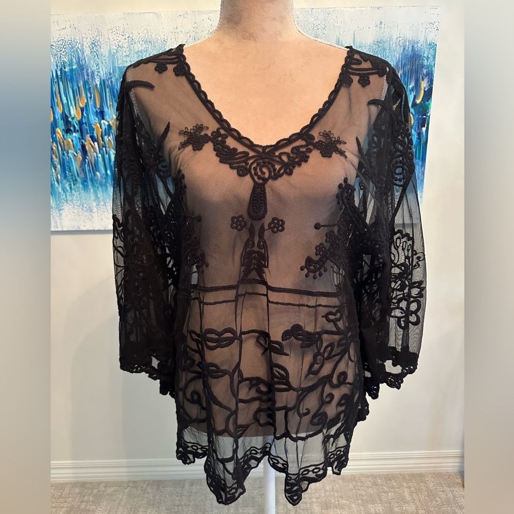 Lace Poncho Blouse